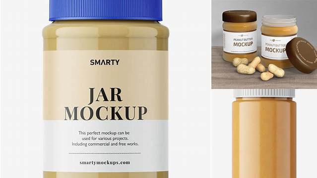 6432+ Peanut Butter Jar Mockup Unique High-Resolution PSD