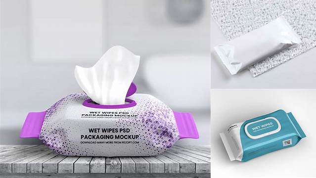 6471+ Wet Wipes Mockup Free PSD