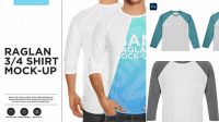 6494+ Free Download Mockup Raglan 3/4 Psd Free PSD