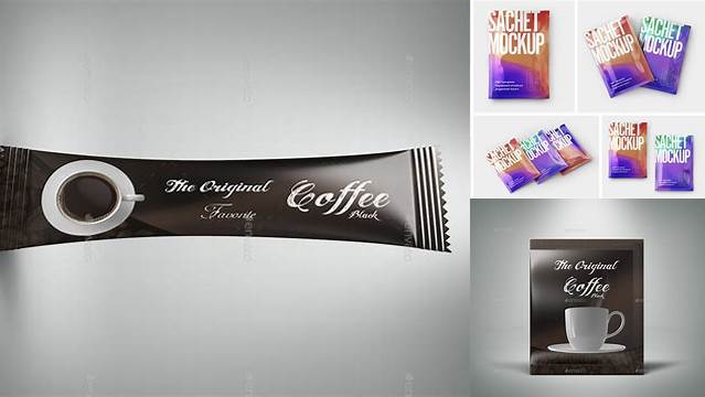 6502+ Coffee Sachet Mockup Download Free