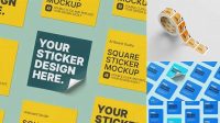 6503+ Square Sticker Mockup Best for Showcase