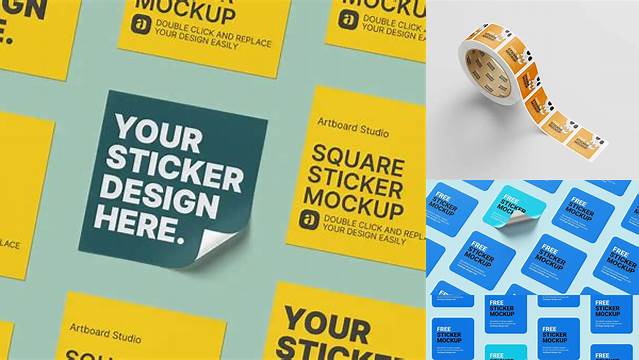 6503+ Square Sticker Mockup Best for Showcase