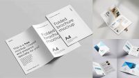 6505+ A4 Bifold Brochure Mockup Free Download High Resolution