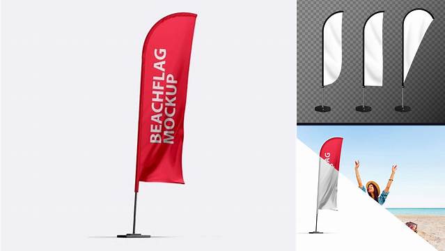 6512+ Beachflag Mockup Free Psd Smart PNG Image