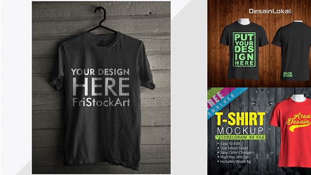 652+ Mock Up Kaos Cdr Professional PSD Mockup