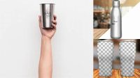 6542+ Stainless Steel Tumbler Mockup Free Smart PNG Image