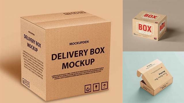 6573+ Delivery Box Mockup Free Mockup PSD