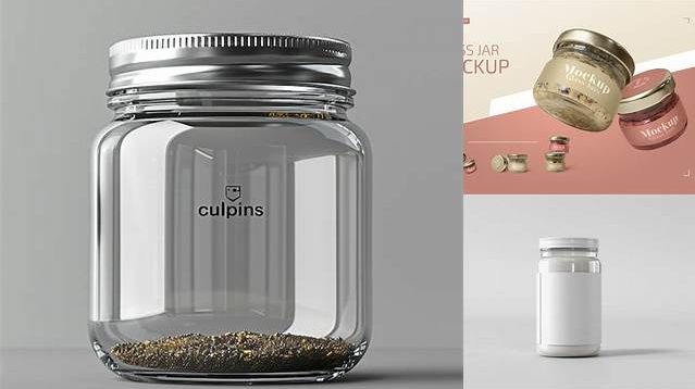 6586+ Clear Glass Jar Mockup High-Quality PSD Files