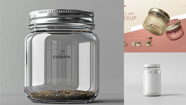 6586+ Clear Glass Jar Mockup High-Quality PSD Files