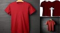 6602+ Mockup Kaos Merah Maroon Include TIFF