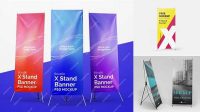 6604+ Mockup X Banner Cdr High-Quality Editable PSD