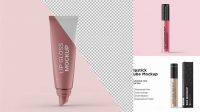 6625+ Lip Gloss Tube Mockup Versatile and Modern PSD Mockup