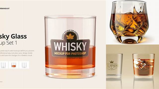 6629+ Whisky Glass Mockup Versatile and Modern PSD Mockup