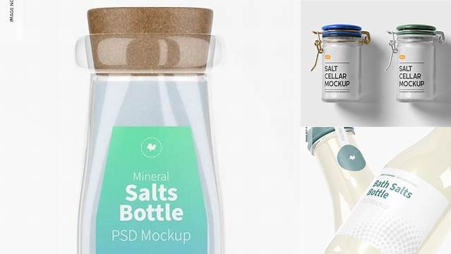 6652+ Salt Bottle Mockup Easy Editable