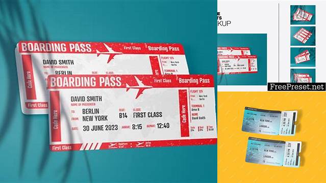 6662+ Plane Ticket Mockup Hight Resolution