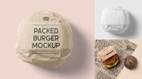 6691+ Wrapped Burger Mockup Exclusive Digital PSD Resource