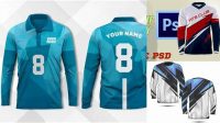 6692+ Jersey Lengan Panjang Vector Free Mockup Templates