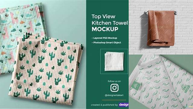 6705+ Kitchen Towel Mockup Free High-Resolution PSD Download