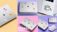 6711+ Free Laptop Sticker Mockup Download Free Editable PSD Template