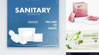 6733+ Sanitary Napkin Mockup Free High-Quality Editable PSD