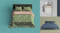 6734+ Bed Cover Mockup High-Resolution PSD Download