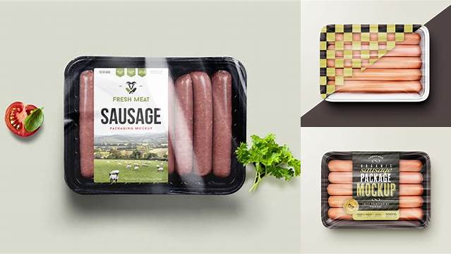 6736+ Sausage Packaging Mockup Free PSD