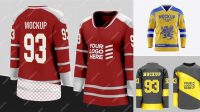 6753+ Hockey Jersey Mockup Free PSD