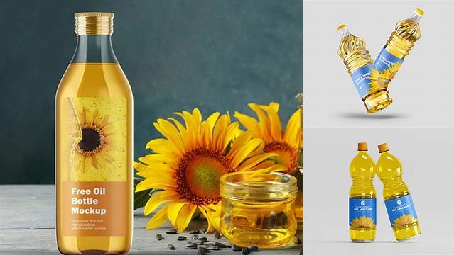 6774+ Sunflower Oil Bottle Mockup Creative Design Resource