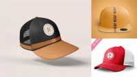 6774+ Trucker Cap Mockup Psd High-Quality Editable PSD