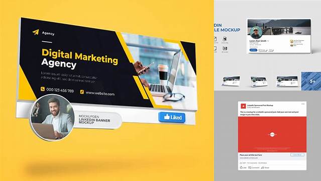 6805+ Linkedin Ad Mockup Psd Free PSD