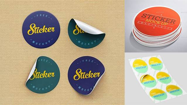 6807+ Round Sticker Mockup Psd Free Download Editable PSD File