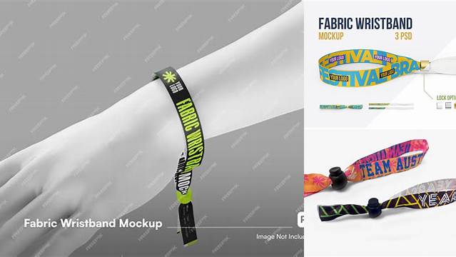 6811+ Free Fabric Wristband Mockup Include TIFF