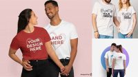 6822+ Free Couple T Shirt Mockup Include TIFF