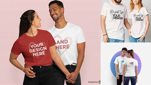 6822+ Free Couple T Shirt Mockup Include TIFF