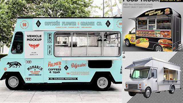 6852+ Food Truck Free Mockup Smart Layer PSD