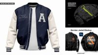 6859+ Mockup Jacket Bomber Professional PSD Resource