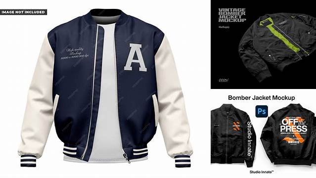 6859+ Mockup Jacket Bomber Professional PSD Resource