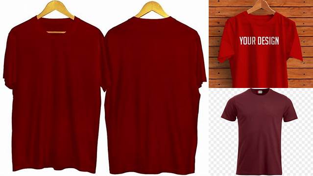 6878+ Mock Up Kaos Merah Maroon PSD Download