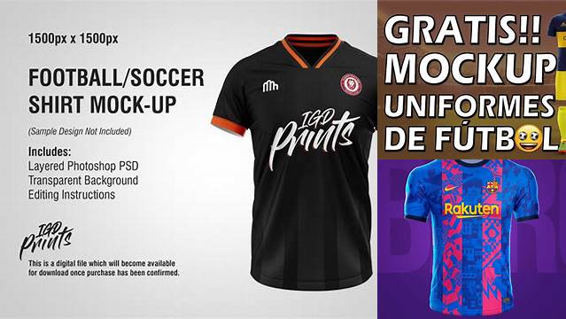 6885+ Mockup Camiseta Futbol Include TIFF