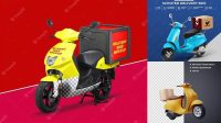 6925+ Delivery Bike Mockup Free Smart Layer PSD