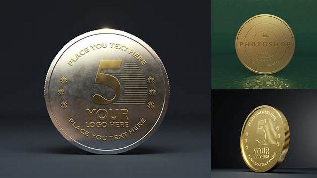 6936+ Free Gold Coin Mockup Premium PSD Freebie