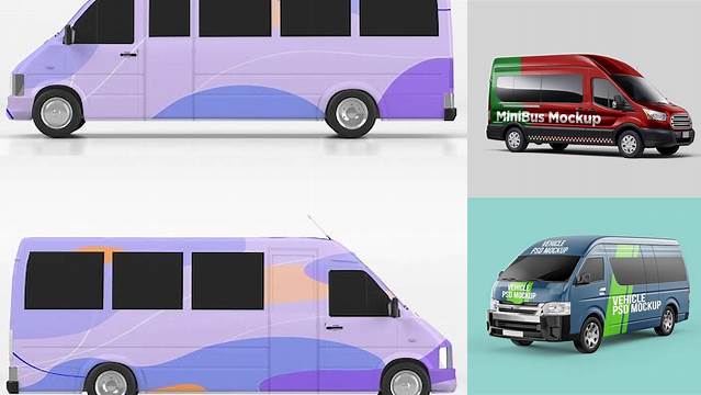 6943+ Minibus Mockup Psd Include TIFF