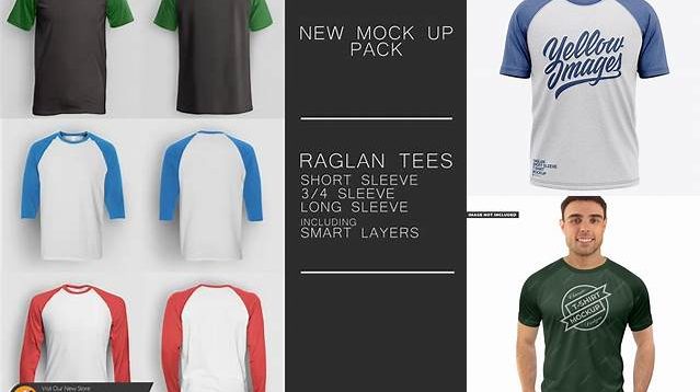 6956+ T Shirt Raglan Mockup Free PSD