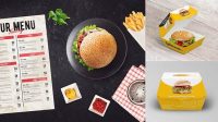 6957+ Burger Mockup Creative Design File