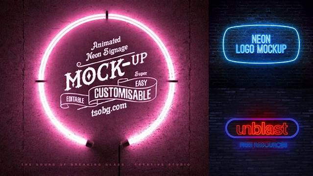 6958+ Neon Mockup Psd Free Creative Digital PSD Download