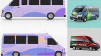 6963+ Minibus Mockup Free PSD