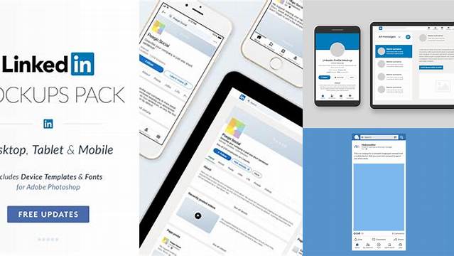 7014+ Mockup Linkedin Mobile Advanced Photoshop Template