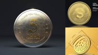 7020+ Gold Coin Mockup Free PSD Free Download