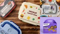 7027+ Mockup Lunch Box Smart Editable Design Mockup