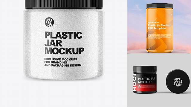 7055+ Clear Plastic Jar Mockup PSD Download